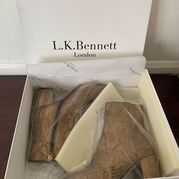 L.K.Bennett London warm gold Lea jourdan ankle boots size 5,5, EU 36 new - Picture 12 of 16